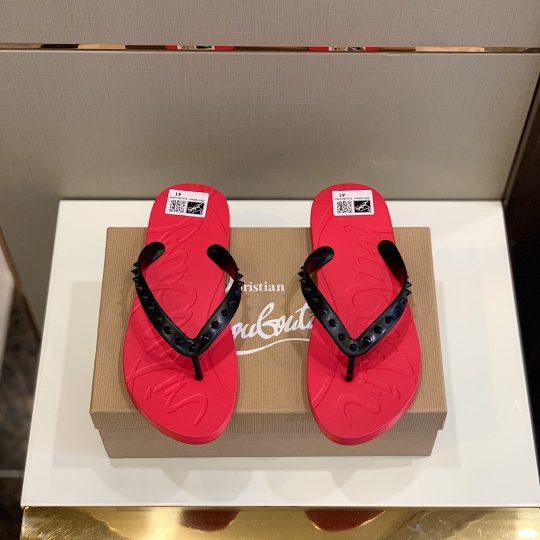 christian louboutin red flip flop nails