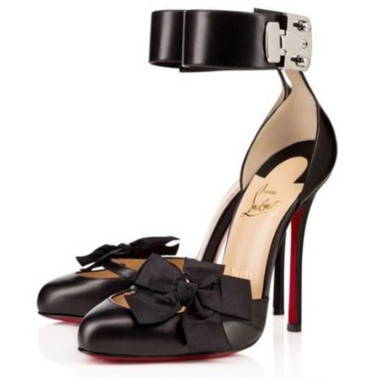 Christian Louboutin Black fetish Ankle cuff heels Replica