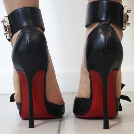 Christian Louboutin Black fetish Ankle cuff heels Replica